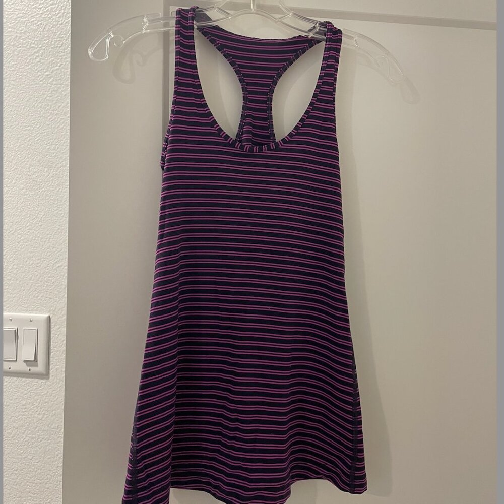 Purple and Black Striped LuluLemon Tank